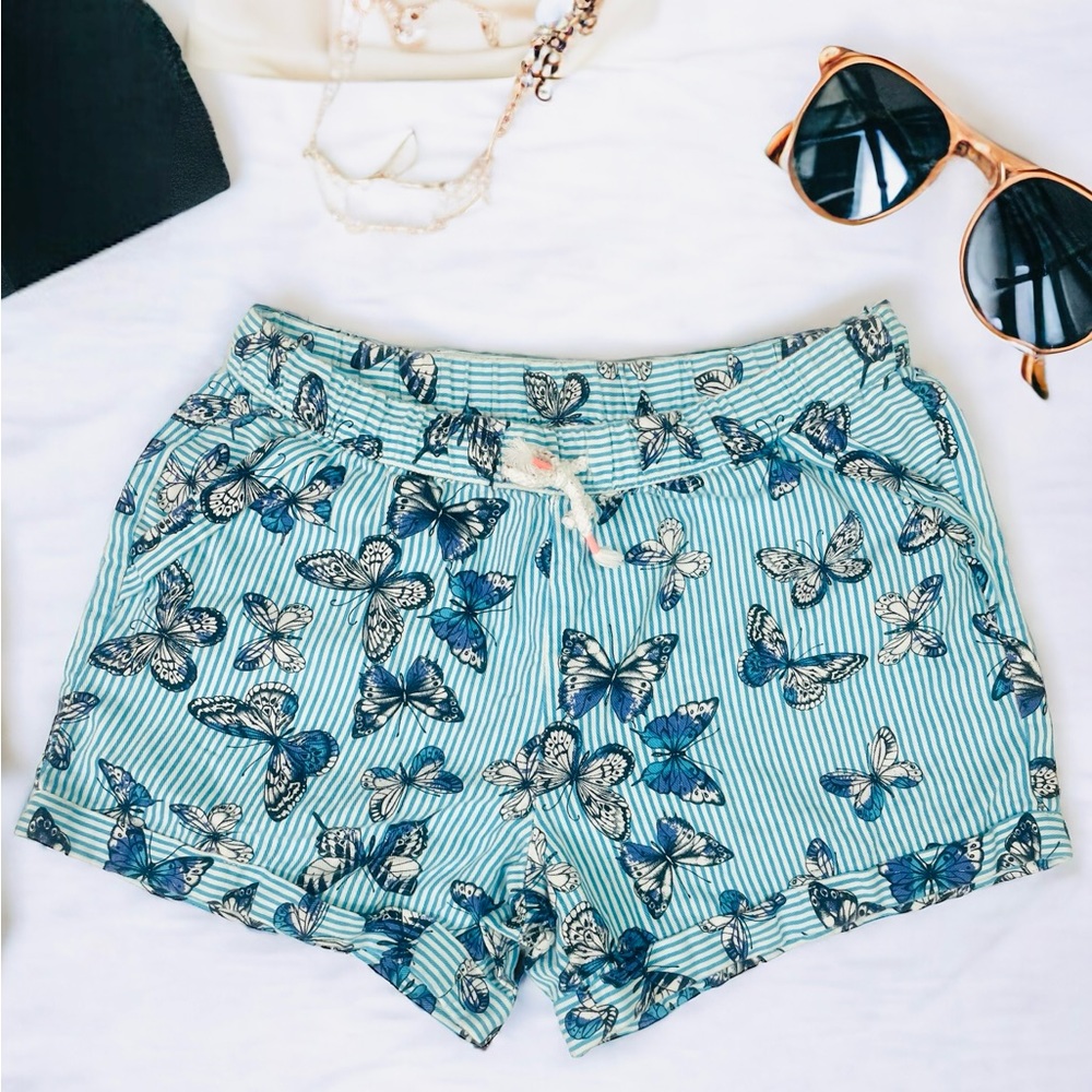 Girls XL: Butterfly Stripe Shorts
